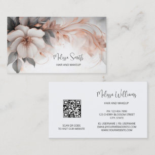 Luxury Rose Gold Flower Business Card