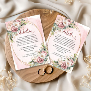 Luxury Rose Gold Flowers Eucalyptus Details Card