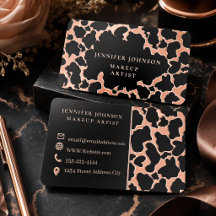 Luxury Rose Gold Foil Marble | Modern Black Makeup