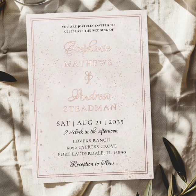Luxury Rose Gold Foil Script Wedding  (Creator Uploaded)