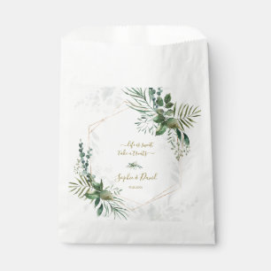 Luxury Rose Gold Geometric Greenery Wedding Favour Bags