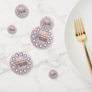 Luxury Rose gold Glass Texture Birthday Confetti