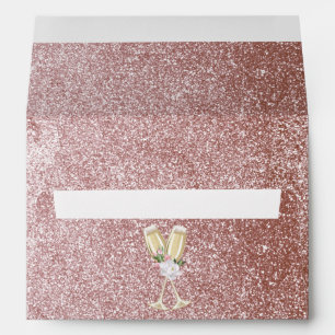 Luxury Rose Gold Glitter Champagne 30th Birthday Envelope