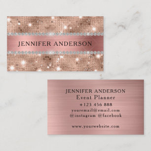 Luxury Rose Gold Glitter Diamond Yet Simple Business Card