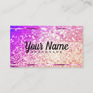 Luxury Rose Gold Glitter Luminous Stars Elegant  Business Card