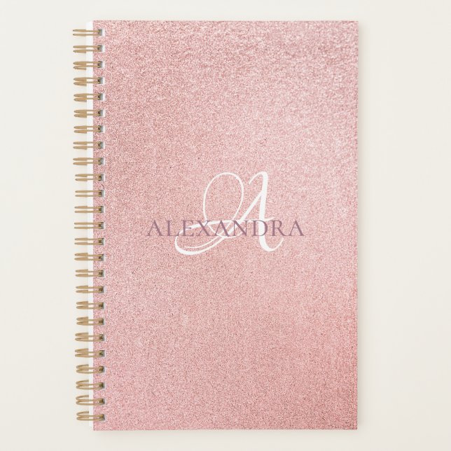 Luxury Rose gold glitter Planner (Front)