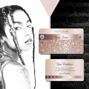 Luxury Rose Gold Glitter Sparkling Stars Diamonds Business Card