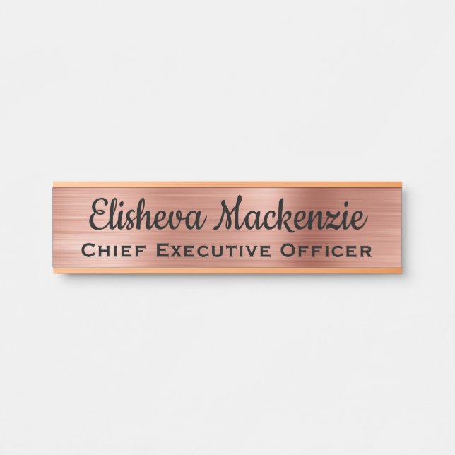 Luxury Rose Gold Office Door Sign Name Plate (Front)