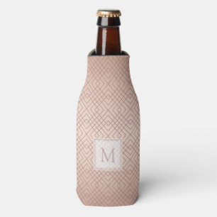 Luxury Rose Gold pattern Monogram Bottle Cooler