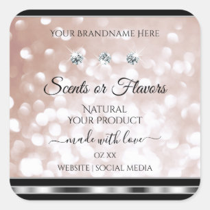 Luxury Rose Gold Product Labels Dazzling Jewels