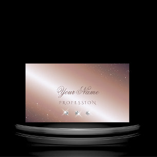 Luxury Rose Gold Silver Sparkle Diamonds Glamourou Business Card