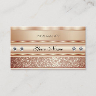 Luxury Rose Gold Sparkle Glitter Diamonds Elegant Business Card