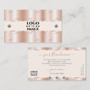 Luxury Rose Gold Sparkle Jewels Add Logo Luxe Glam Business Card