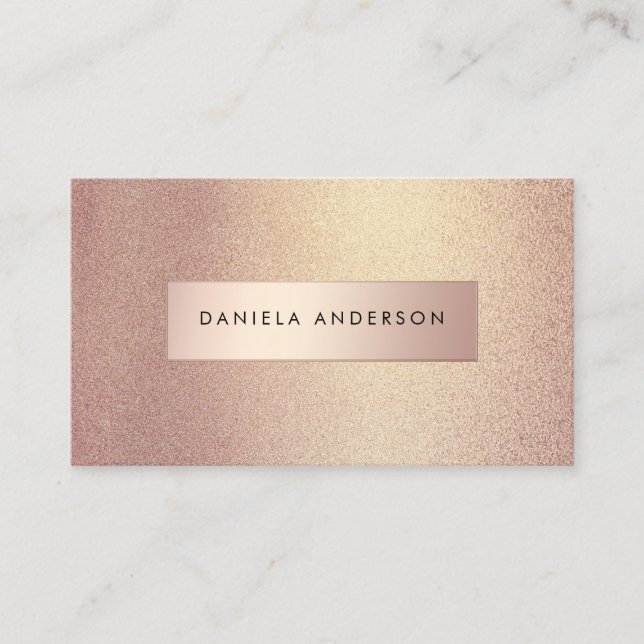 Luxury Rose Gold Textures Chic Business Card (Front)