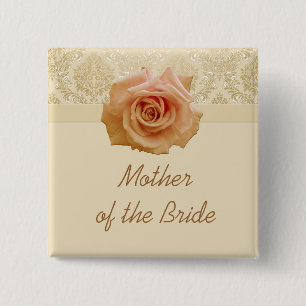 Luxury Rose Gold Victorian Damask Button