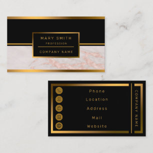 Luxury Rose Pink Blush Glitter Marble Customise Business Card