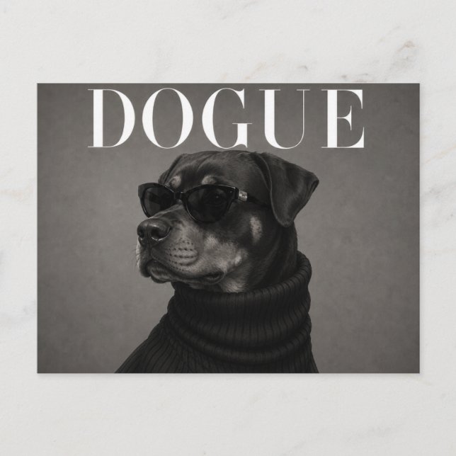 Luxury Rottweiler Dog Portrait Postcard (Front)