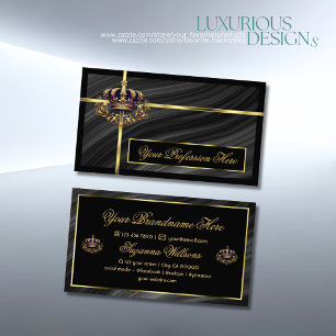 Luxury Royal Black Gold Crown Sumptuous and Noble Business Card