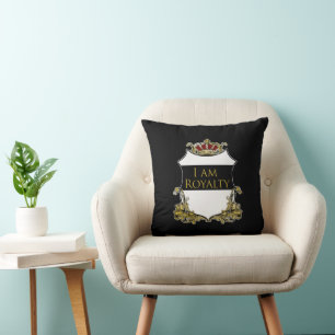 Luxury Royal Crown Crest Gold Shield Regal Cushion
