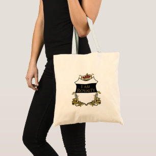 Luxury Royal Crown Crest Gold Shield Regal Tote Bag