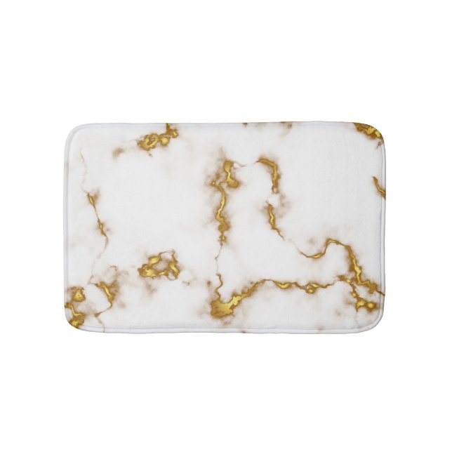Luxury royal elegant Marble Gold Bath Mat (Front)
