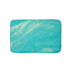 Luxury royal elegant Marble Gold Blue Bath Mat