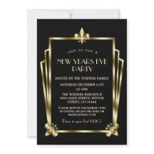 Luxury Royal Gold Black Art Deco New Year Party