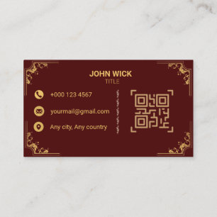 Luxury Royal Maroon and Gold Ornamental Business Card