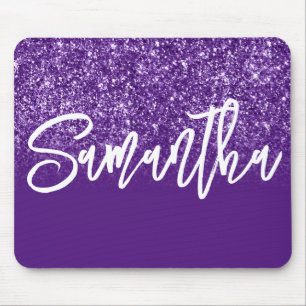 Luxury Royal Purple Glitter Ombre Personalised Mouse Mat