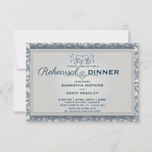 Luxury Royal Vintage Rehearsal Dinner Card