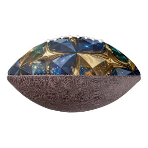 Luxury Ruby Blue Gold Marble Geometric American Football