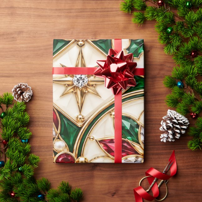 Luxury Ruby Emerald Holiday Wrapping Paper (Holiday Gift)
