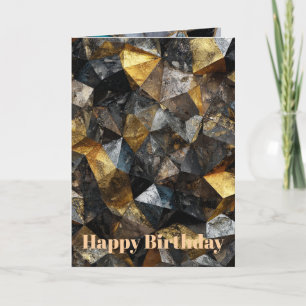 Luxury Ruby Red Black Marble Geometric Mosaic Card