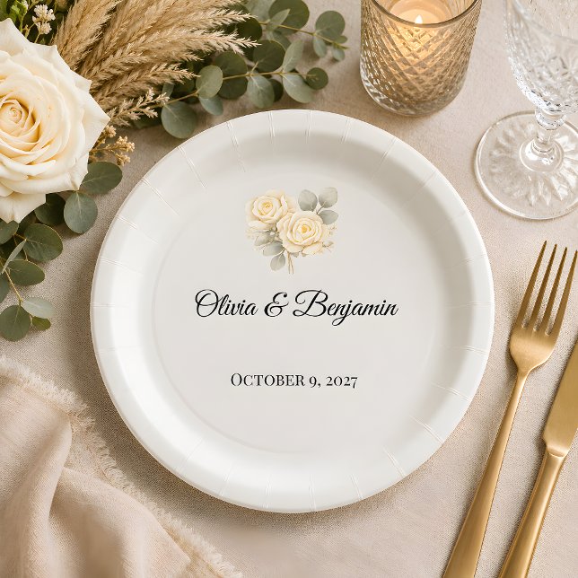 Luxury Rustic Wedding Paper Plate (Part of the luxury rustic wedding theme collection, paper plate)