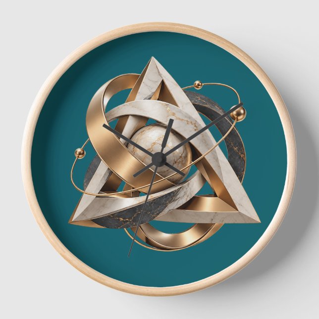 Luxury Sacred Geometry 3D Wall Clock (Front)