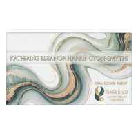 Luxury Sage and Gold Marble Realtor Logo Magnetic