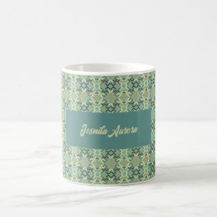 Luxury Sage Green Geometric Tribal Seamless Coffee Mug