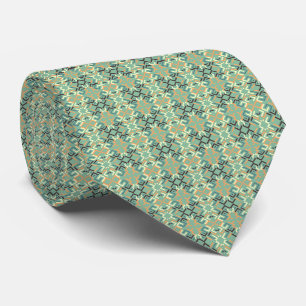 Luxury Sage Green Geometric Tribal Seamless Tie