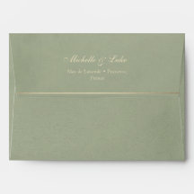 Luxury Sage Green Velvet Gold Personalised Wedding