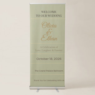Luxury Sage Wedding Welcome Banner
