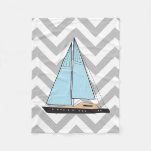 Luxury Sailing Yacht Boat Fleece Blanket