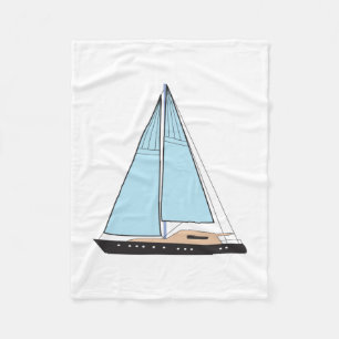 Luxury Sailing Yacht Boat Fleece Blanket