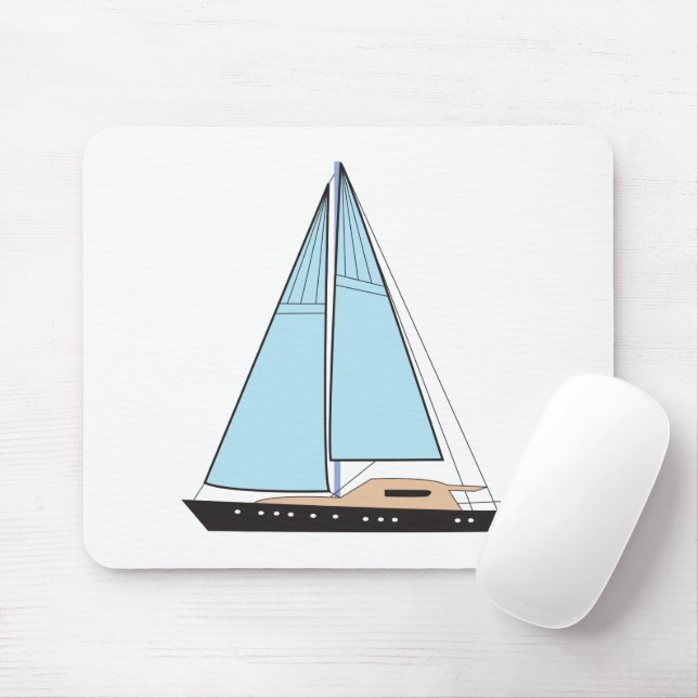 Luxury Sailing Yacht Boat Mouse Mat (With Mouse)
