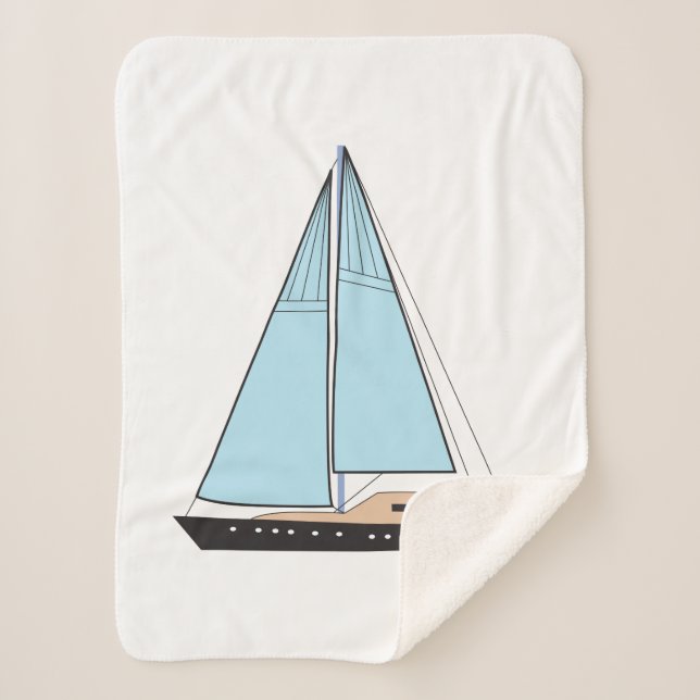 Luxury Sailing Yacht Boat Sherpa Blanket (Front)