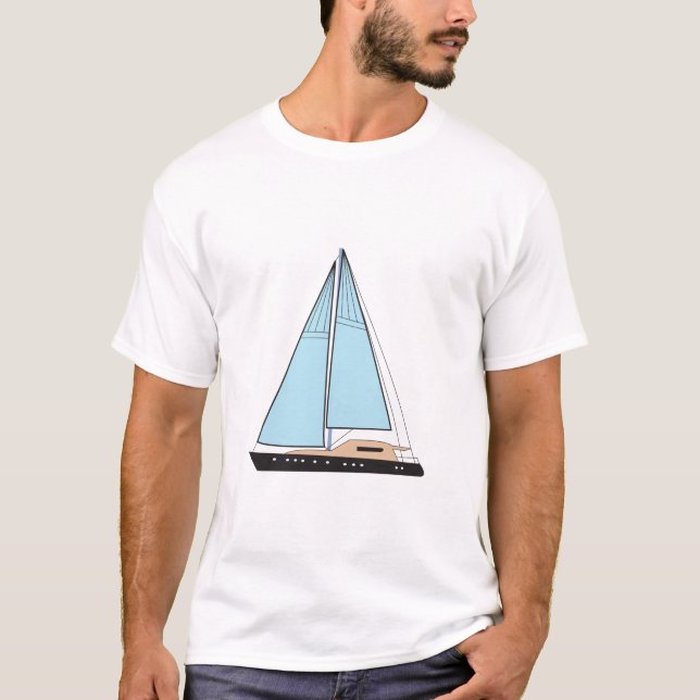 Luxury Sailing Yacht Boat T-Shirt (Front)