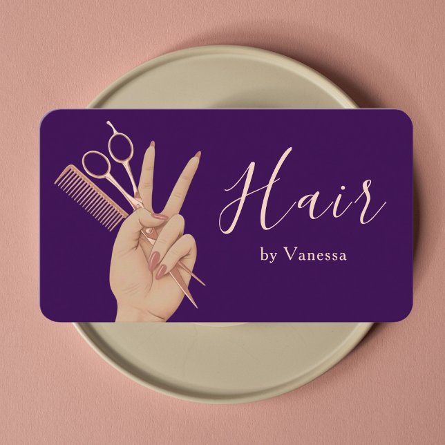 Luxury Salon Brand Design Hairstylist Hairdresser Business Card (Creator Uploaded)