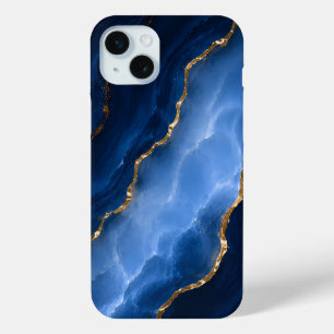 Luxury Sapphire Blue Marble iPhone 15 Mini Case