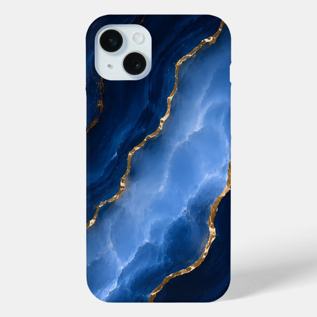 Luxury Sapphire Blue Marble Case-Mate iPhone Case (Back)