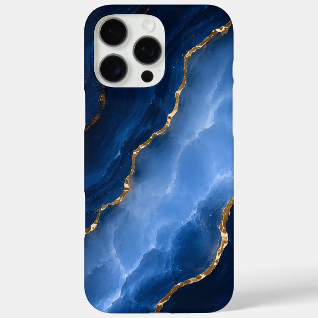 Luxury Sapphire Blue Marble Case-Mate iPhone Case (Back)