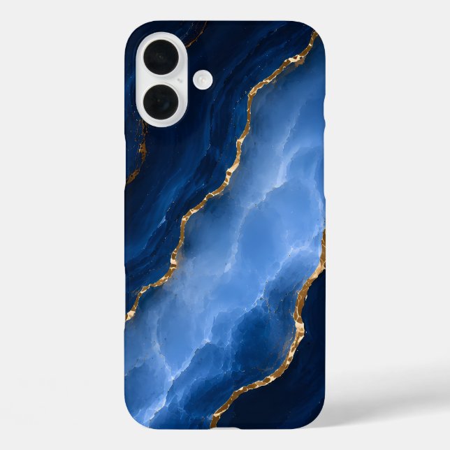 Luxury Sapphire Blue Marble Case-Mate iPhone Case (Back)